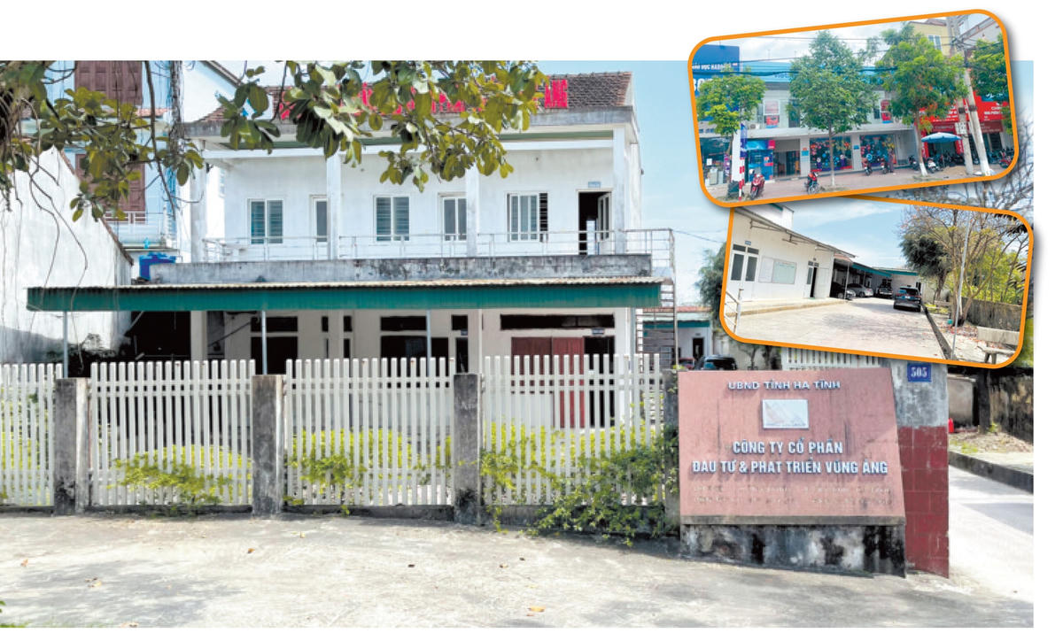 Khu “đất vàng” ở khối phố Hưng Thịnh, phường Hưng Trí, thị xã Kỳ Anh (Hà Tĩnh) của Công ty cổ phần Đầu tư và Phát triển Vũng Áng (Công ty Hoành Sơn) chỉ là tòa nhà 2 tầng cũ kỹ.