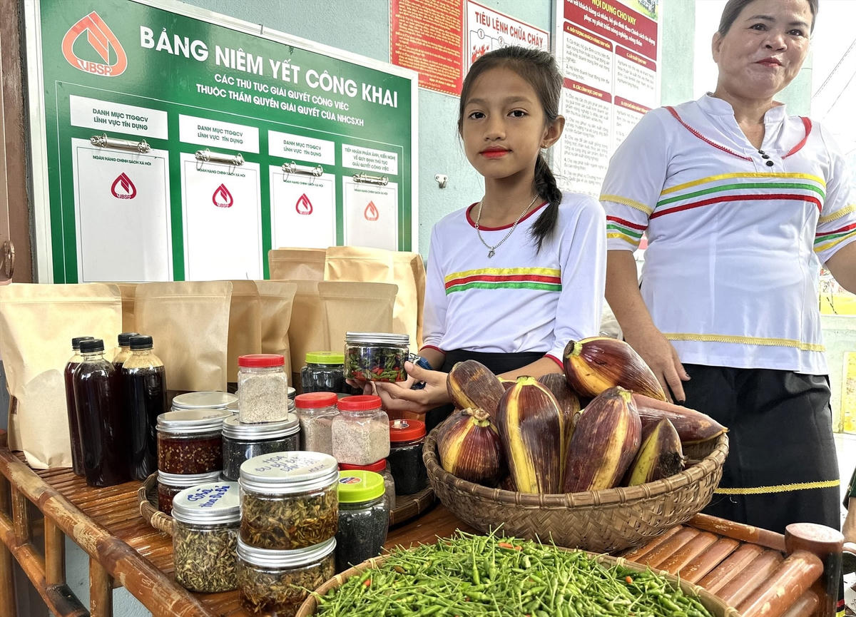 Các sản phẩm địa phương trưng bày tại Ngày hội Đại đoàn kết toàn dân tộc. 