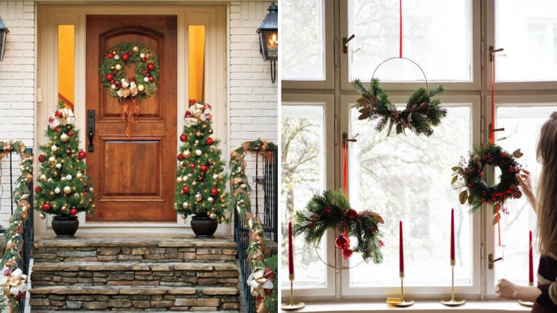 Trang trí Noel cửa ra vào, khung cửa sổ.