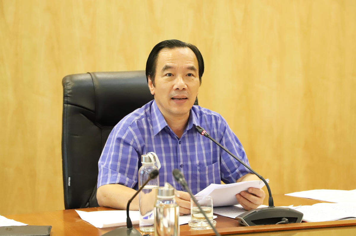 Phó Chủ tịch Ngô Sách Thực phát biểu tại cuộc họp.