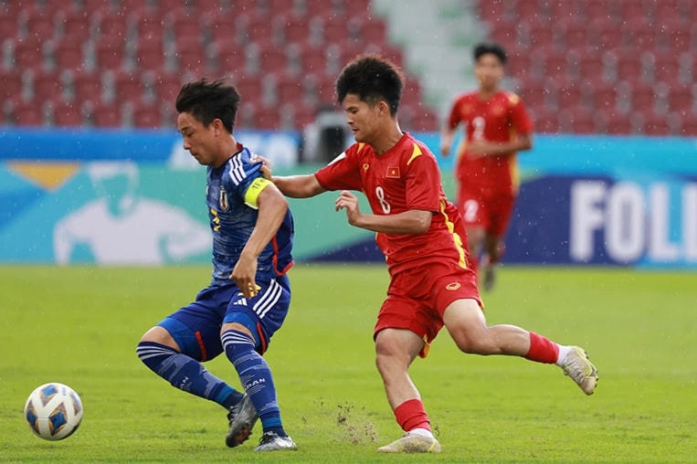 U17 Việt Nam bị đẩy vào thế khó sau trận thua đậm trước U17 Nhật Bản (Ảnh: VFF).