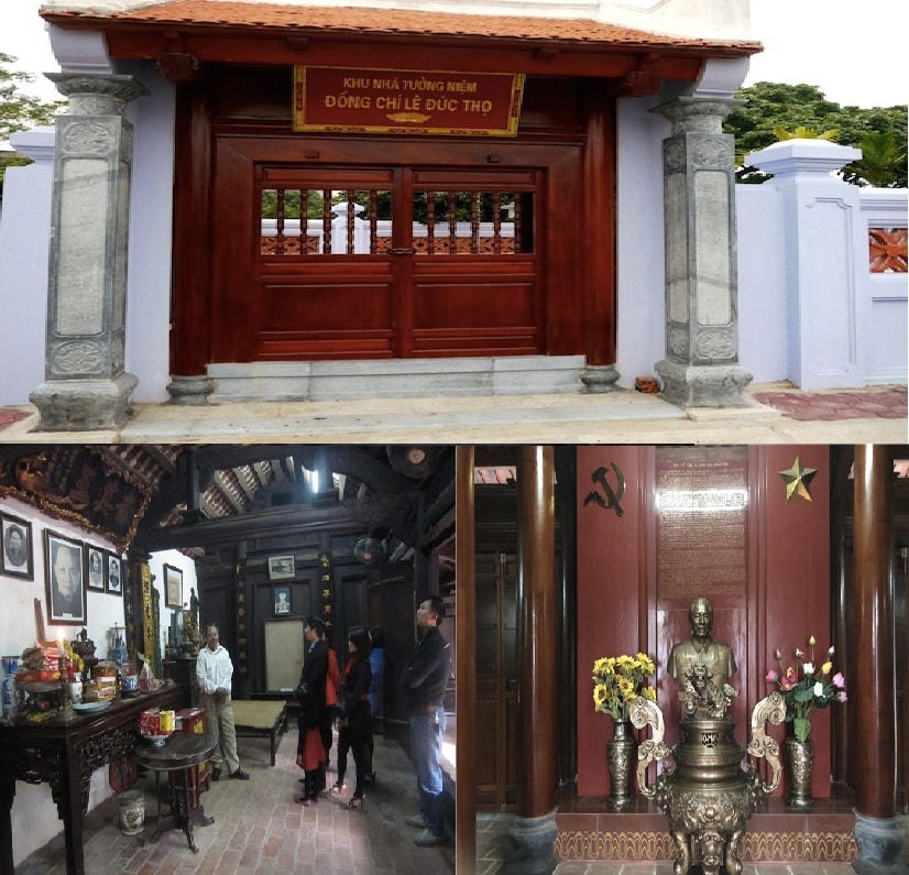 Nam Định là quê hương của nhiều nhà hoạt động cách mạng; nhiều lãnh đạo Đảng và Nhà nước. Trong ảnh: Nhà Lưu niệm Cố Tổng bí thư Trường Chinh (làng Hành Thiện, xã Xuân Hồng, huyện Xuân Trường); Nhà lưu niệm nhà cách mạng Lê Đức Thọ (xã Nam Vân, ngoại thành TP Nam Định).