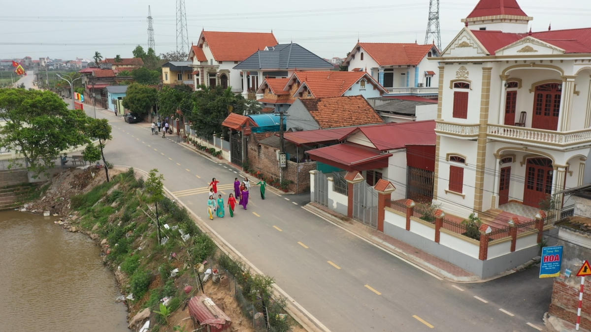 Khu dân cư Tầm Tang, xã Thắng Lợi, huyện Văn Giang đạt chuẩn nông thôn mới kiểu mẫu đầu tiên của tỉnh Hưng Yên năm 2019.  