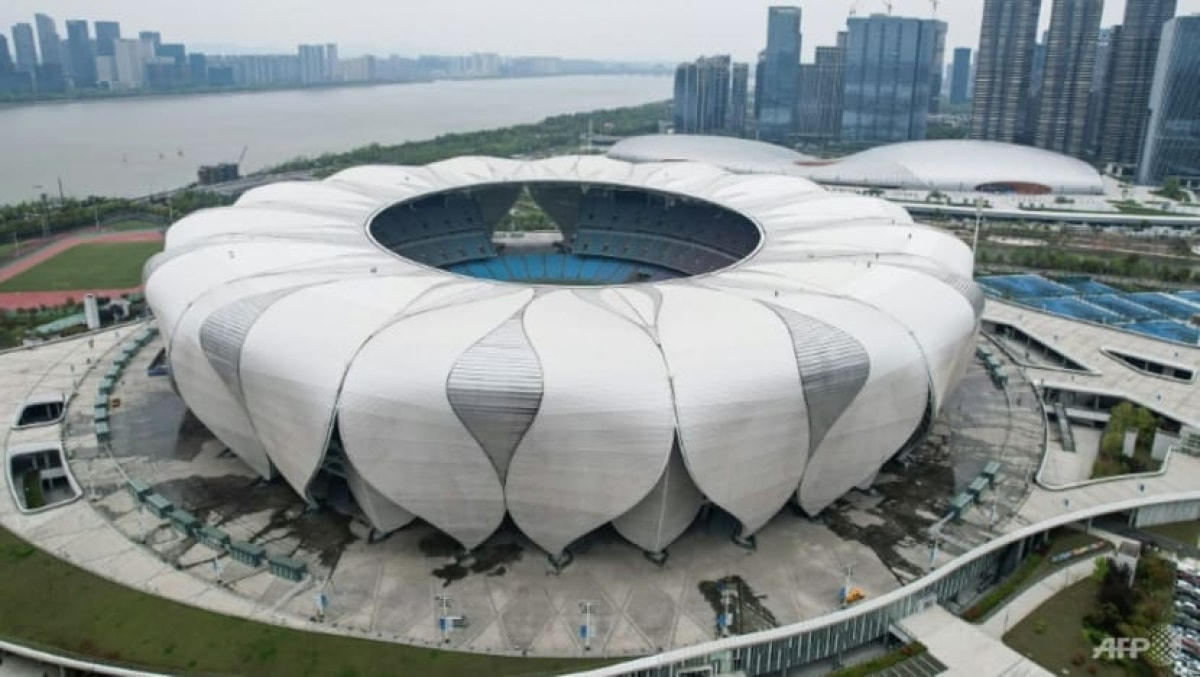 Sân vận động Olympic Hàng Châu, nơi dự kiến tổ chức lễ khai mạc ASIAD 19. Ảnh: AFP.