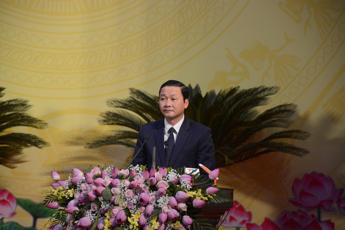 Ông Đỗ Minh Tuấn, Chủ tịch UBND tỉnh Thanh Hóa ôn lại truyền thống kháng chiến hào hùng của quân và dân Thanh Hóa.