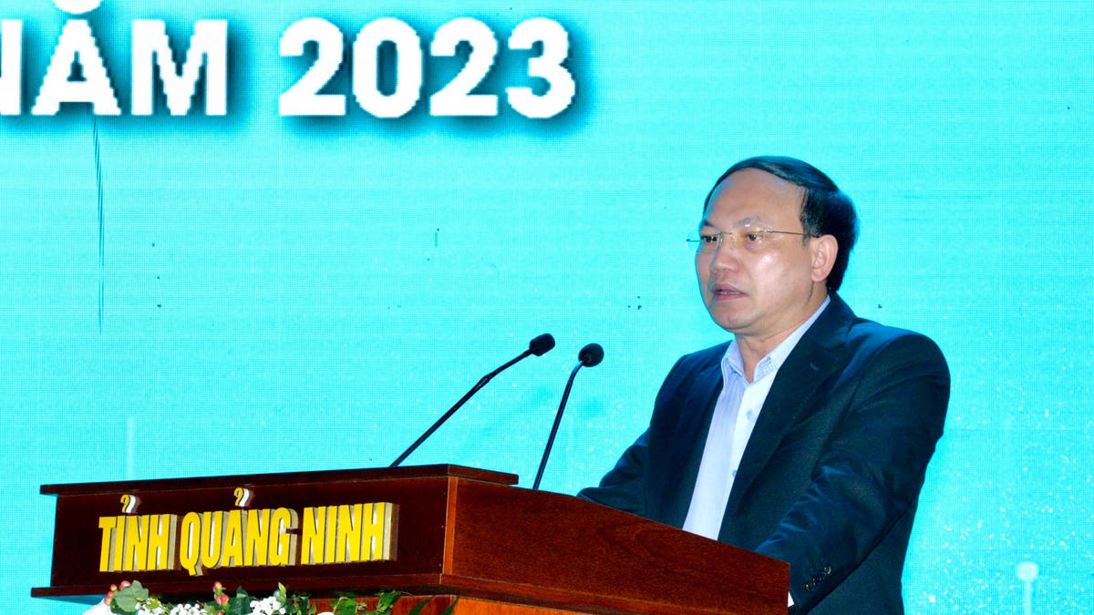 Bí thư Tỉnh ủy Quảng Ninh Nguyễn Xuân Ký phát biểu khai mạc hội nghị.