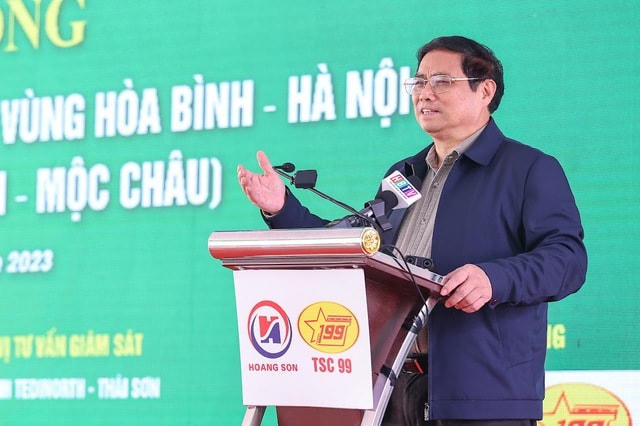 Thủ tướng Phạm Minh Chính phát biểu tại lễ khởi công.