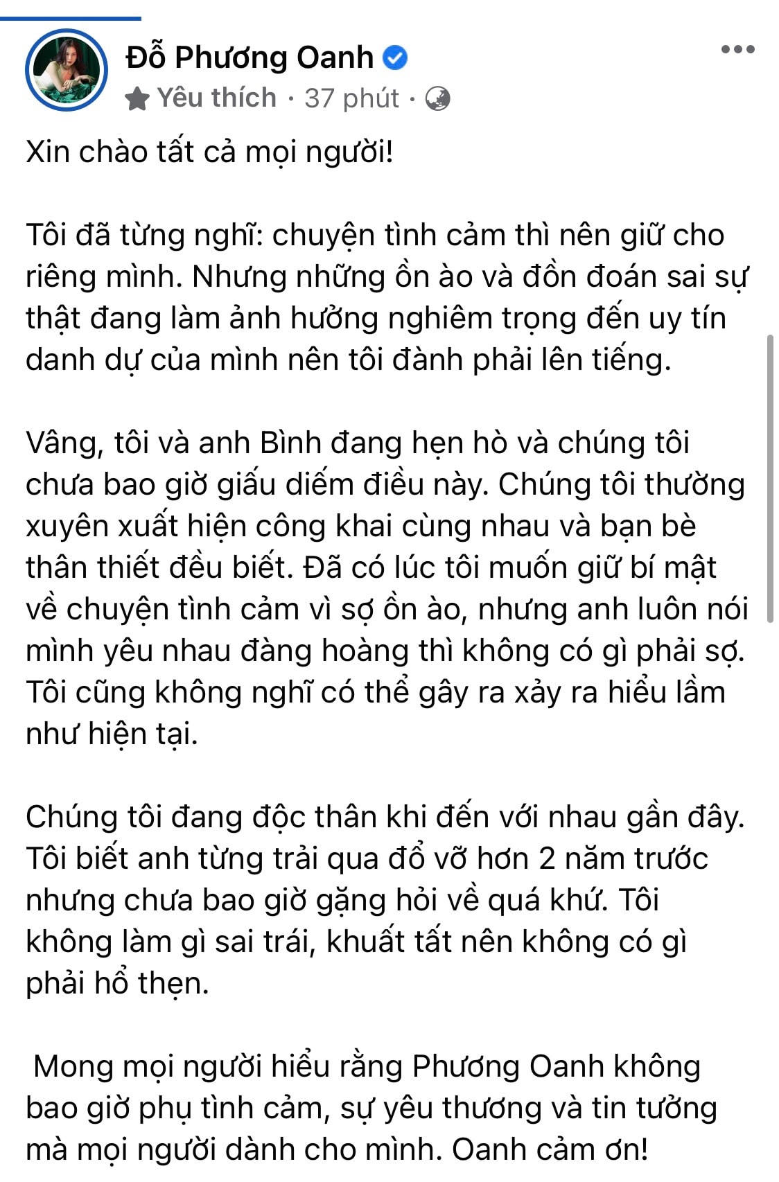 Phương Oanh thừa nhận đang hẹn hò với Shark Bình. 