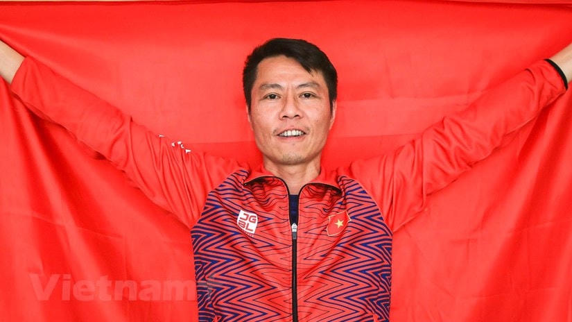 Xạ thủ Trần Quốc Cường từng dự hai kỳ SEA Games tại Việt Nam trong sự nghiệp thi đấu. (Ảnh: PV/Vietnam+).