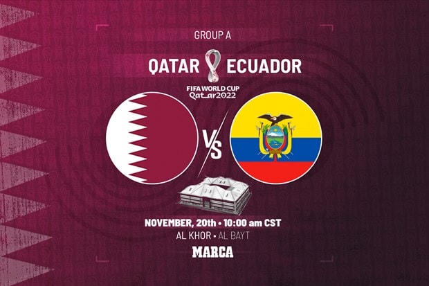 Trận khai mạc World Cup sẽ diễn ra giữa chủ nhà Qatar và đối thủ Ecuador. Nguồn: Marca.