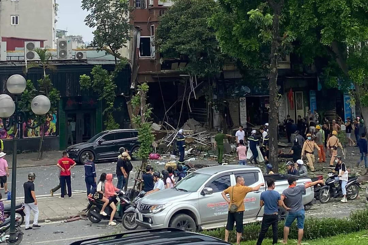 Hiện trường vụ nổ. Ảnh: Vietnamnet. 