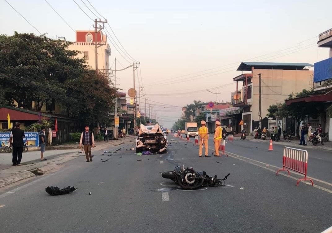 Hiện trường vụ tai nạn giao thông. 