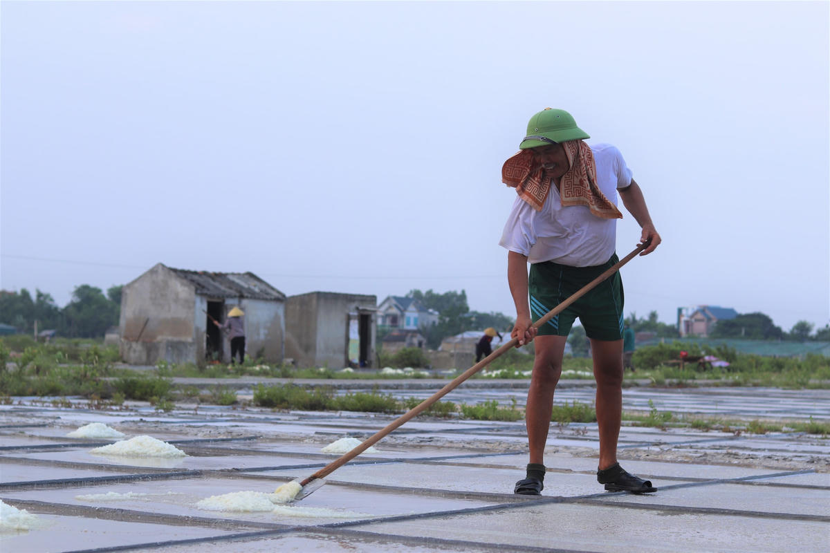 Đưa chiếc khăn nhàu nhĩ thấm những giọt mồ hôi đang chảy thành dòng trên khuôn mặt, cụ ông 71 tuổi ở thôn Tam Hòa 1 than thở: Ông đã gắn với ruộng muối gần ngót nửa đời người, đến giờ, đã rất muốn buông bỏ. Nhiều  lần, ông bày tỏ nguyện vọng muốn con trai theo nghề nhưng rồi đều không thành vì quá vất vả.