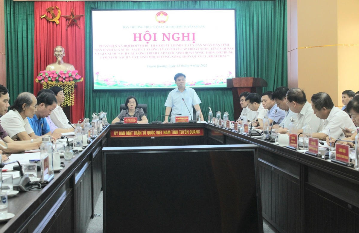 Chủ tịch Ủy ban MTTQ tỉnh Tuyên Quang Nguyễn Hưng Vượng kết luận hội nghị.