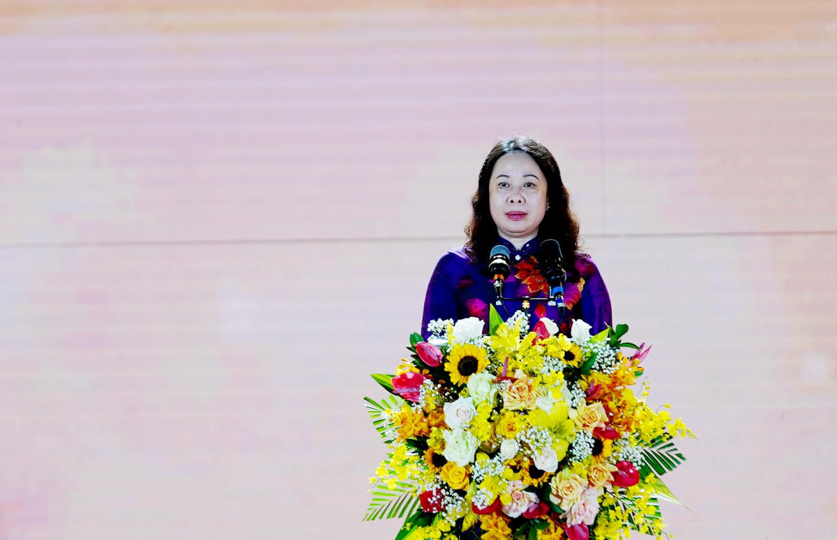 Phó Chủ tịch nước Võ Thị Ánh Xuân phát biểu tại chương trình.