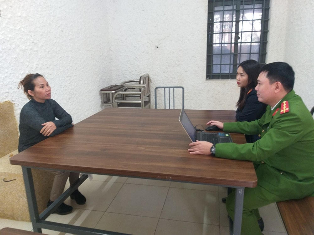 Đối tượng Nguyễn Thanh Lam tại cơ quan Công an.