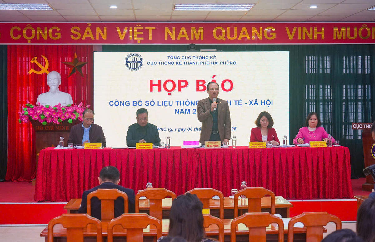 Họp báo công bố số liệu kinh tế - xã hội TP Hải Phòng năm 2024.