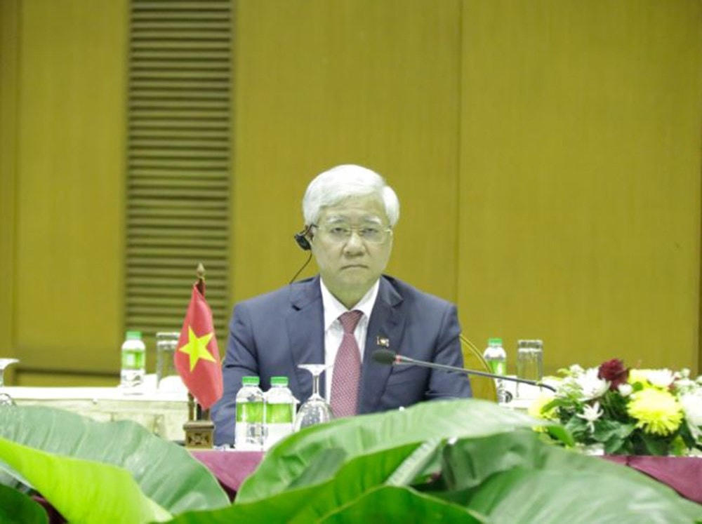 Bí thư Trung ương Đảng, Chủ tịch Ủy ban Trung ương Mặt trận Tổ quốc Việt Nam Đỗ Văn Chiến tại Hội nghị.