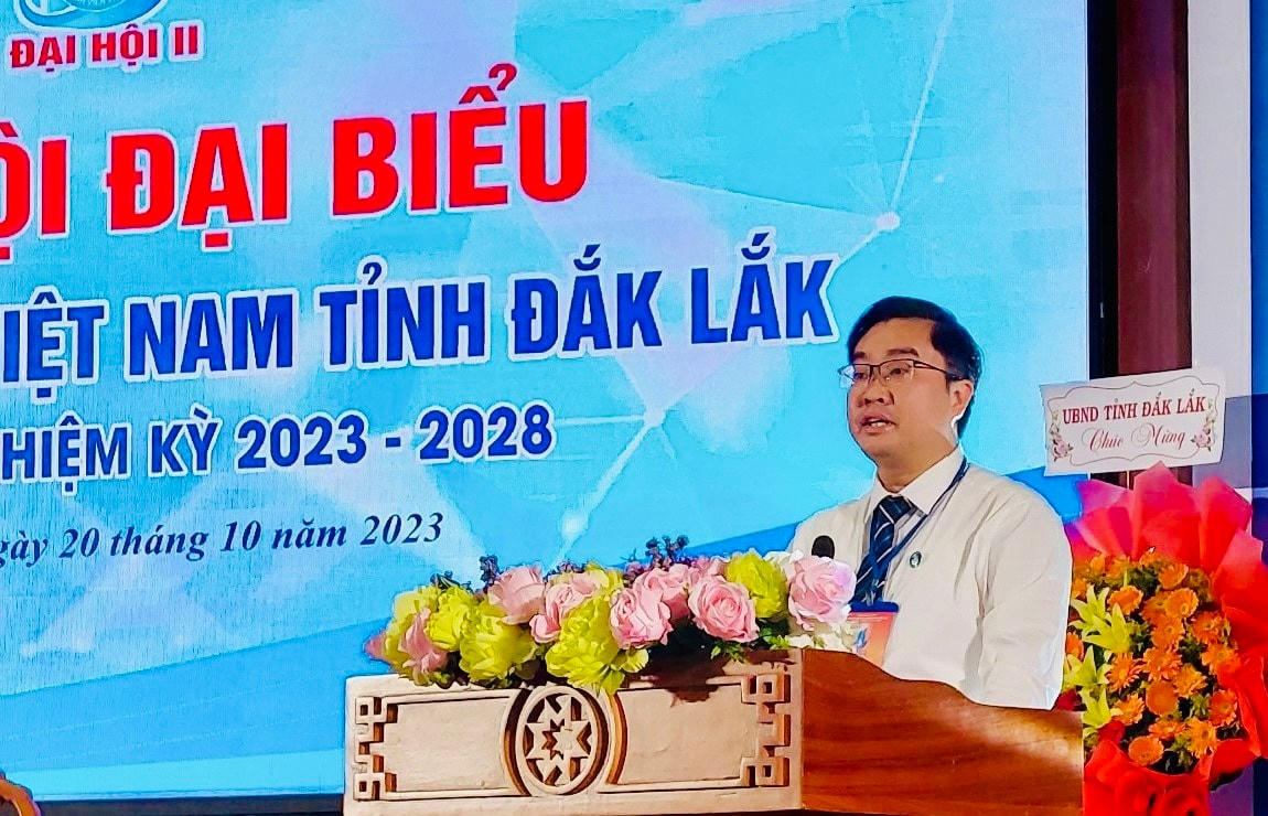 Anh Nguyễn Bá Cát, Phó Chủ tịch Trung ương Hội Sinh viên Việt Nam ghi nhận các kết quả, thành tựu đạt được của Hội Sinh viên tỉnh Đắk Lắk.