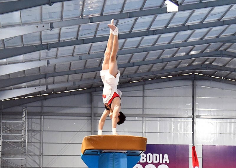Thể dục dụng cụ có màn thể hiện ấn tượng ở SEA Games 32.  Ảnh: Ttrang tin điện tử Tổng cục Thể dục Thể thao.