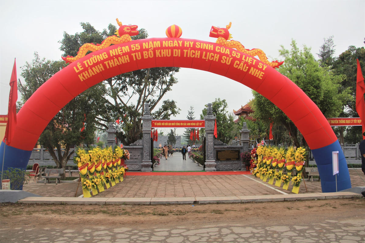 Công trình tu bổ Khu tưởng niệm các liệt sĩ hy sinh tại Cầu Nhe có tổng kinh phí hơn 5 tỷ đồng.