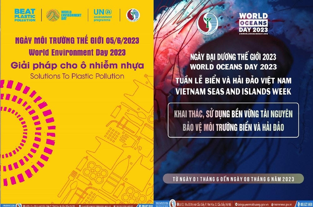 Poster Ngày Môi trường thế giới và Ngày Đại dương thế giới năm 2023. (Nguồn: Bộ TN-MT).