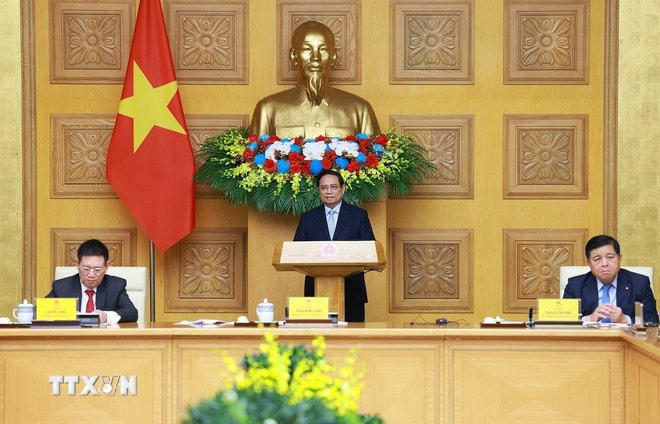 Thủ tướng Phạm Minh Chính phát biểu tại cuộc Tọa đàm với các doanh nghiệp Hoa Kỳ. (Ảnh: Dương Giang/TTXVN) ttxvn-0103-thu-tuong-doanh-nghiep-hoa-ky-16.jpg