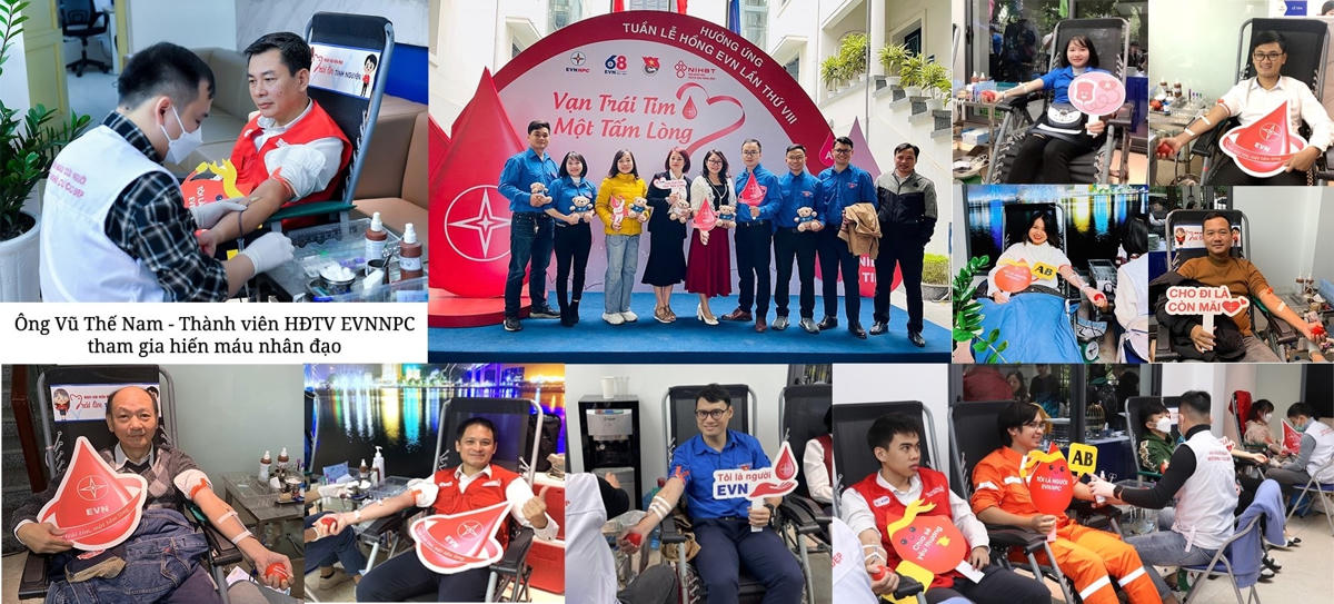 Đông đảo CBCNV EVNNPC hiến máu nhân đạo hưởng ứng Tuần lễ hồng EVN lần thứ VIII