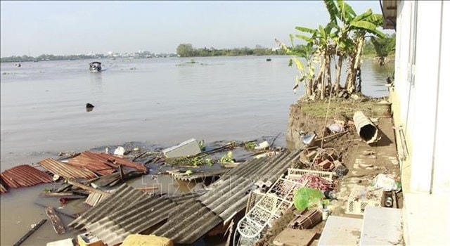 Hiện trường vụ sạt lở.
