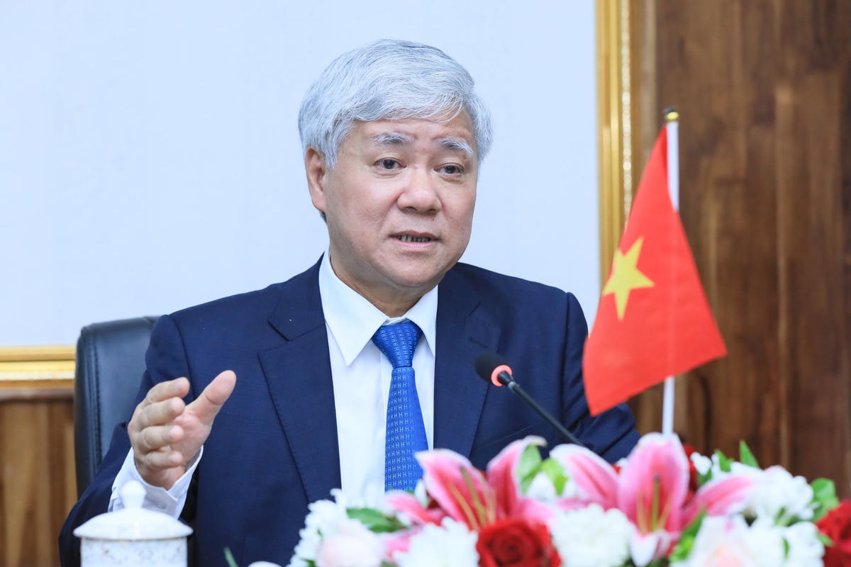 Chủ tịch UBTƯ MTTQ Việt Nam Đỗ Văn Chiến phát biểu tại cuộc Hội đàm. Ảnh: Quang Vinh.