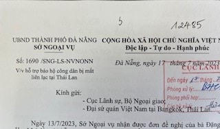 Một đơn của công dân đề nghị được giúp đỡ do Sở Ngoại vụ Đà Nẵng chuyển