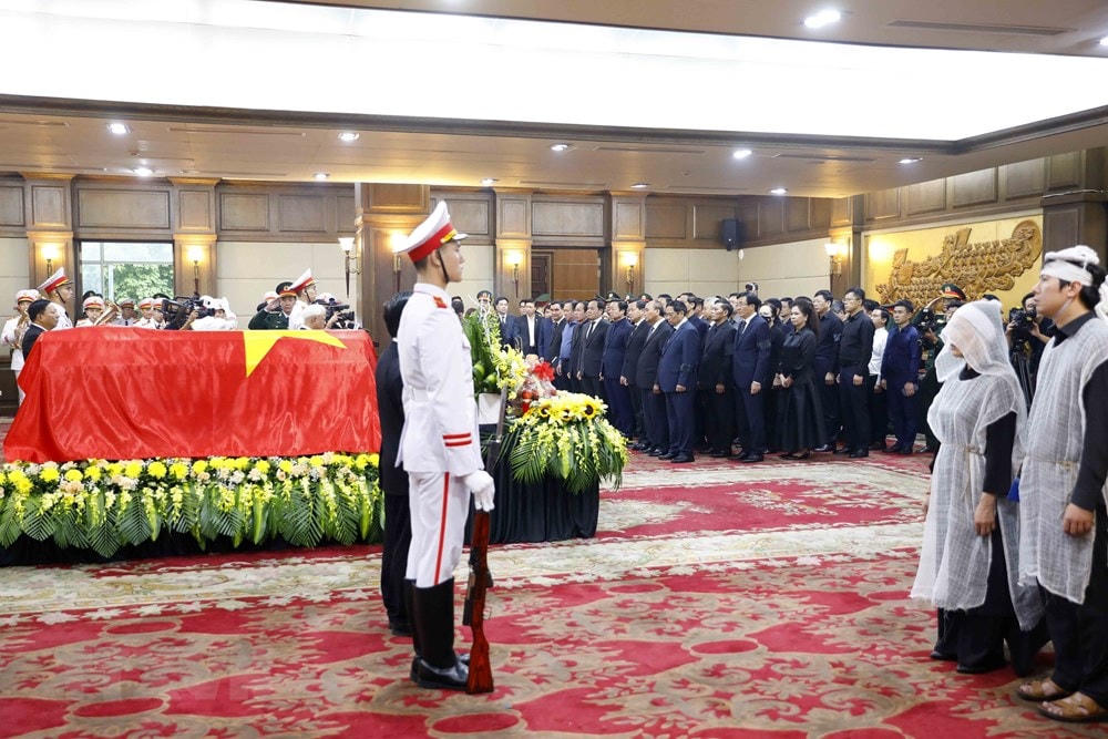 Lễ Truy điệu Phó Thủ tướng Lê Văn Thành. (Ảnh: Lâm Khánh/TTXVN).