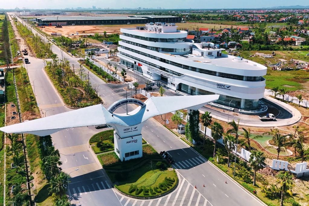 KCN Bắc Tiền Phong (TX Quảng Yên) đang được đầu tư hoàn chỉnh hạ tầng. Ảnh: Đỗ Phương
