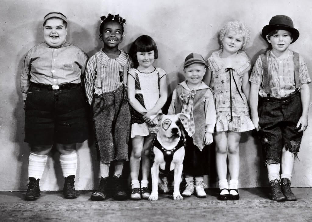 Dàn diễn viên nhí của bộ phim hài kinh điển The Litlle Rascals. Ảnh: Do you remember.