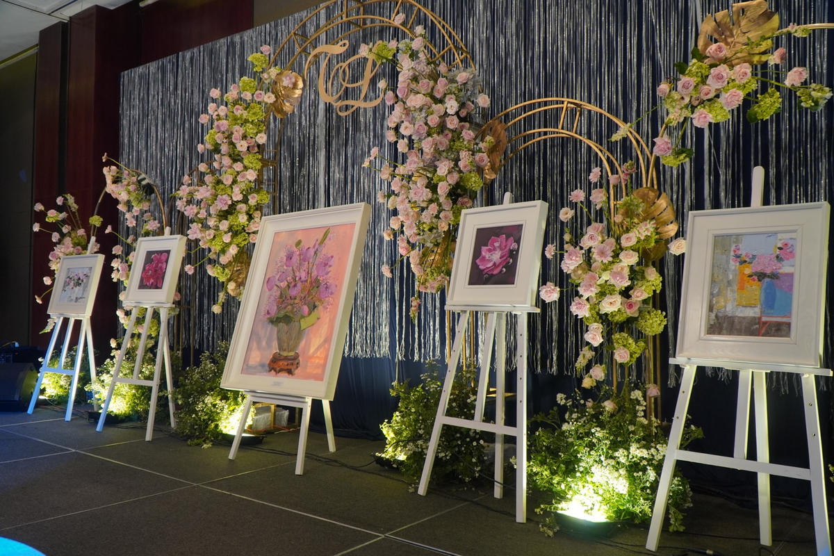 Không gian trưng bày ngay trong lễ cưới được tổ chức tại TPHCM.  