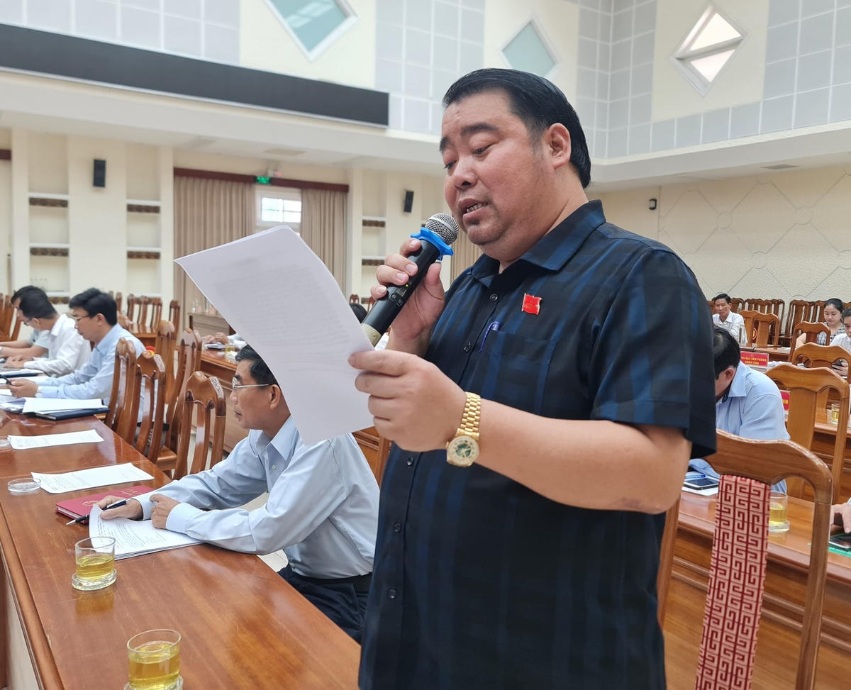 Ông Nguyễn Viết Dũng phát biểu tại kỳ họp thứ 9.