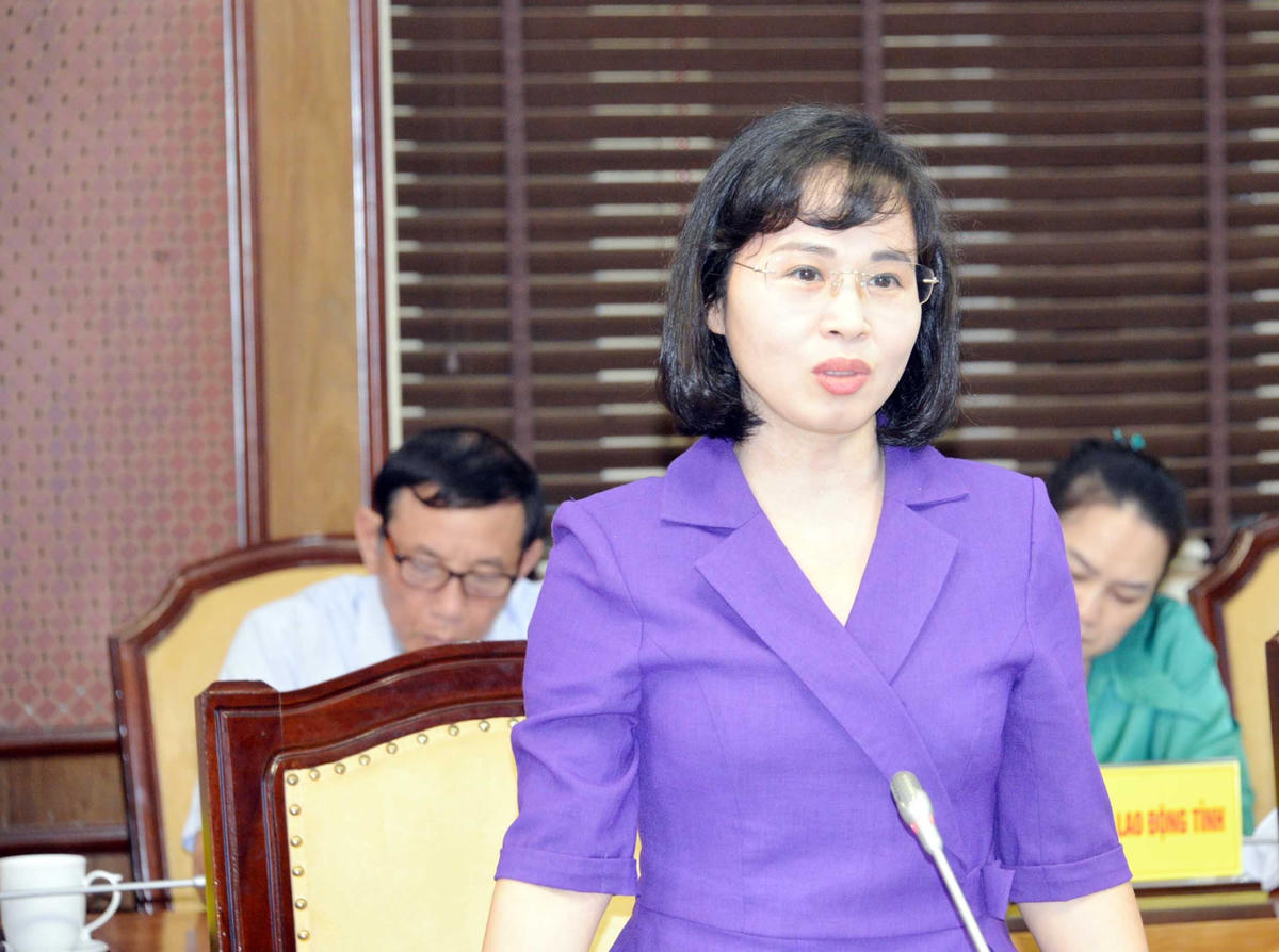 Phó Bí thư Thường trực Tỉnh ủy Quảng Ninh Trịnh Thị Minh Thanh phát biểu tại b làm việc với đoàn công tác của UBTƯ MTTQ Việt Nam.