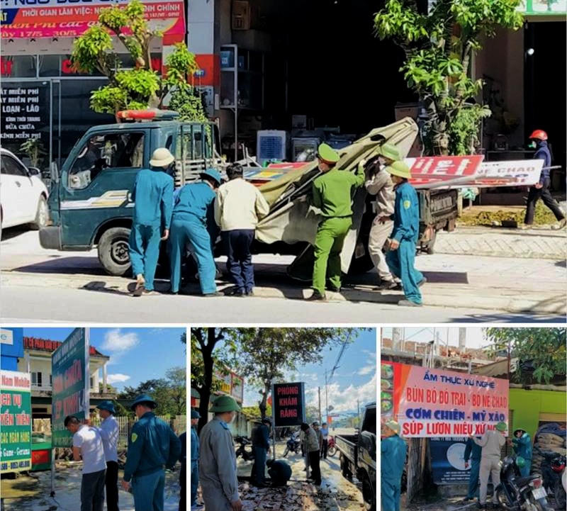 Phường Hưng Trí (thị xã Kỳ Anh) ra quân tăng cường chấn chỉnh, xử lý, giải tỏa hành lang an toàn giao thông, trật tự đô thị…