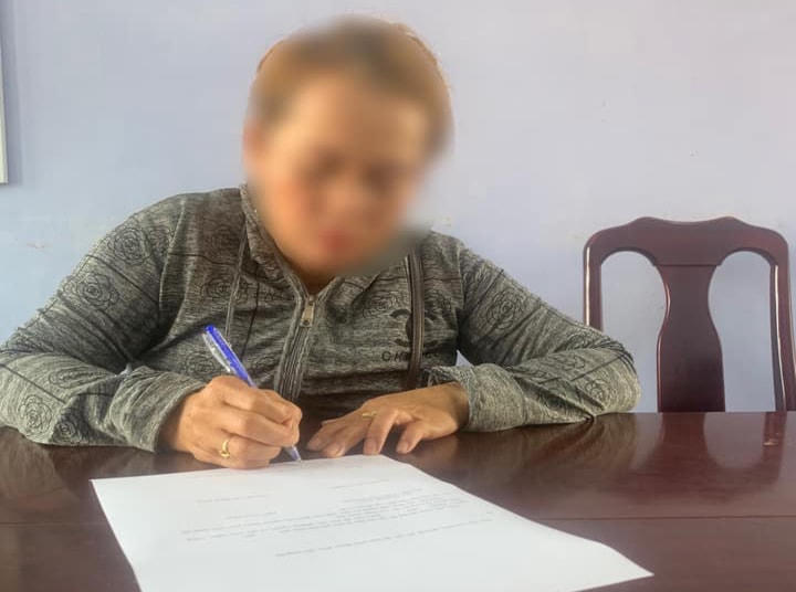 Bà N. bị cơ quan Công an xử phạt vi phạm hành chính về hành vi báo thông tin giả, không đúng sự thật đến các cơ quan, tổ chức có thẩm quyền. Ảnh: C.A.C.C.