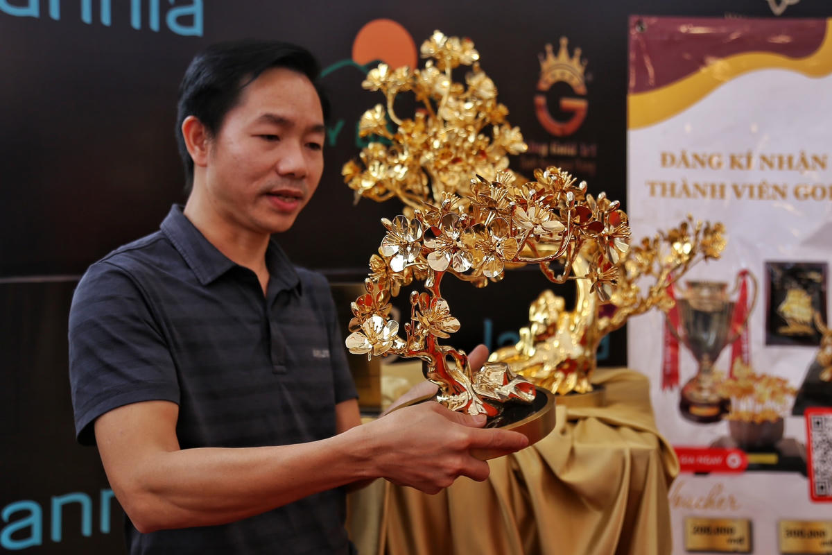 [ẢNH] Hà Nội: Cây mai mạ vàng gần 6 tỷ đồng 'xuống phố' đón Tết