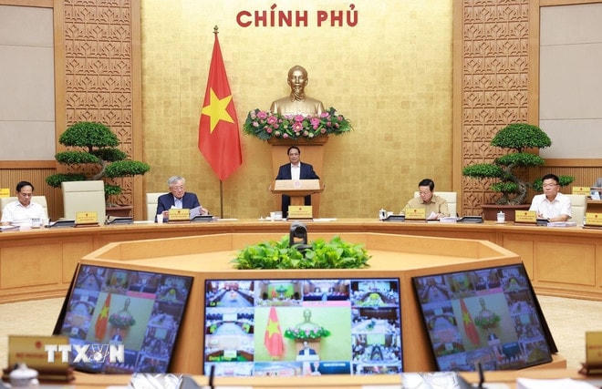 Thủ tướng Phạm Minh Chính chủ trì Phiên họp Chính phủ thường kỳ tháng 6 năm 2025 và Hội nghị trực tuyến Chính phủ với các địa phương. (Ảnh: Dương Giang/TTXVN) ttxvn-thu-tuong-chu-tri-phien-hop-chinh-phu-thuong-ky-thang-6-va-hoi-nghi-truc-tuyen-chinh-phu-voi-cac-dia-phuong-03-3.jpg