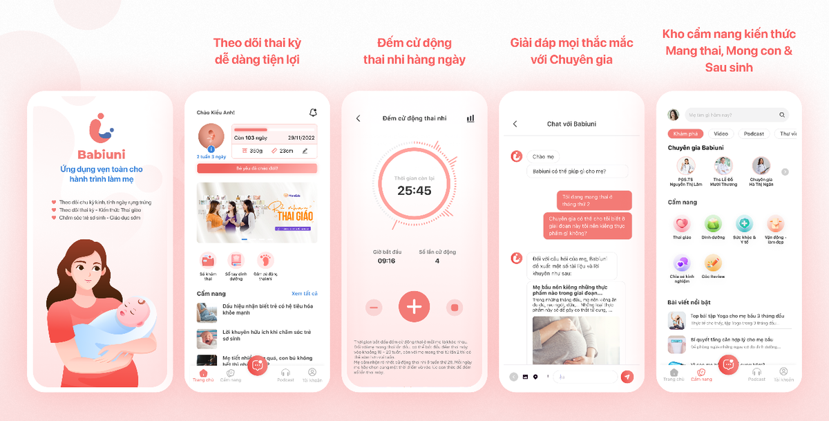 Babiuni – App theo dõi thai kỳ.