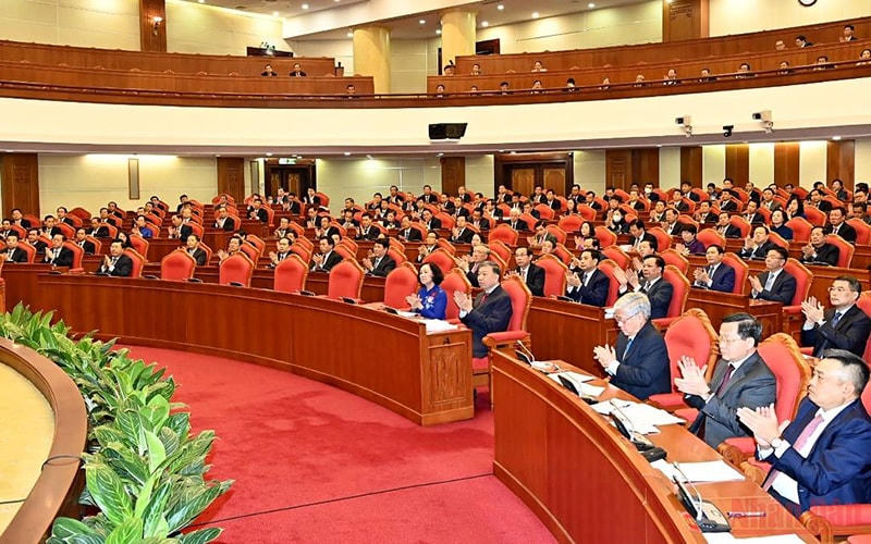 Quang cảnh Hội nghị lần thứ 5 Ban Chấp hành Trung ương Đảng Cộng sản Việt Nam khóa XIII. Ảnh: Đăng Khoa