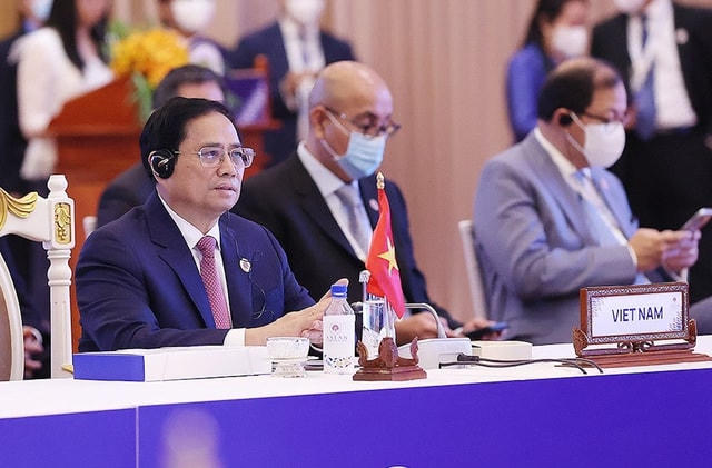Thủ tướng Phạm Minh Chính tại Hội nghị cấp cao ASEAN lần thứ 40. Ảnh: TTXVN.