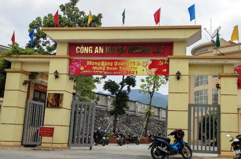 Trụ sở Công an huyện Mường Lát - nơi ông Hơ Văn Tho công tác.