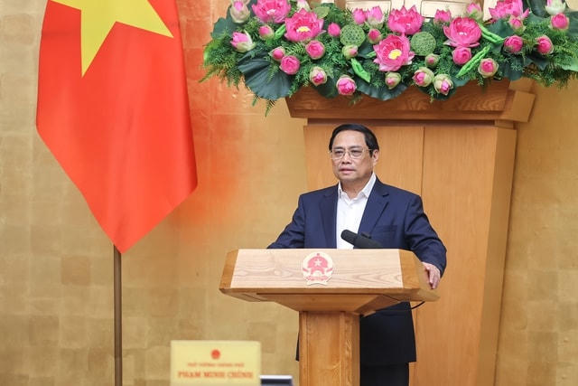 Thủ tướng Phạm Minh Chính phát biểu tại phiên họp. Ảnh: VGP/Nhật Bắc.