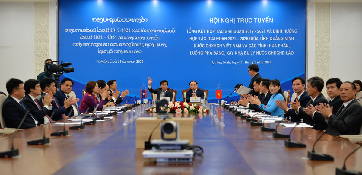 Quang cảnh hội nghị tại điểm cầu Quảng Ninh.