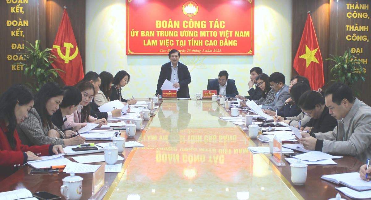 Phó Chủ tịch UBTƯ MTTQ Việt Nam Nguyễn Hữu Dũng phát biểu tại cuộc kiểm tra.