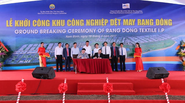 KCN dệt may Rạng Đông, một trong những dự án kinh tế đã được triển khai tại khu vực tỉnh Nam Định vừa trình Thủ tướng Chính phủ xem xét, quyết định thành lập Khu kinh tế Ninh Cơ.
