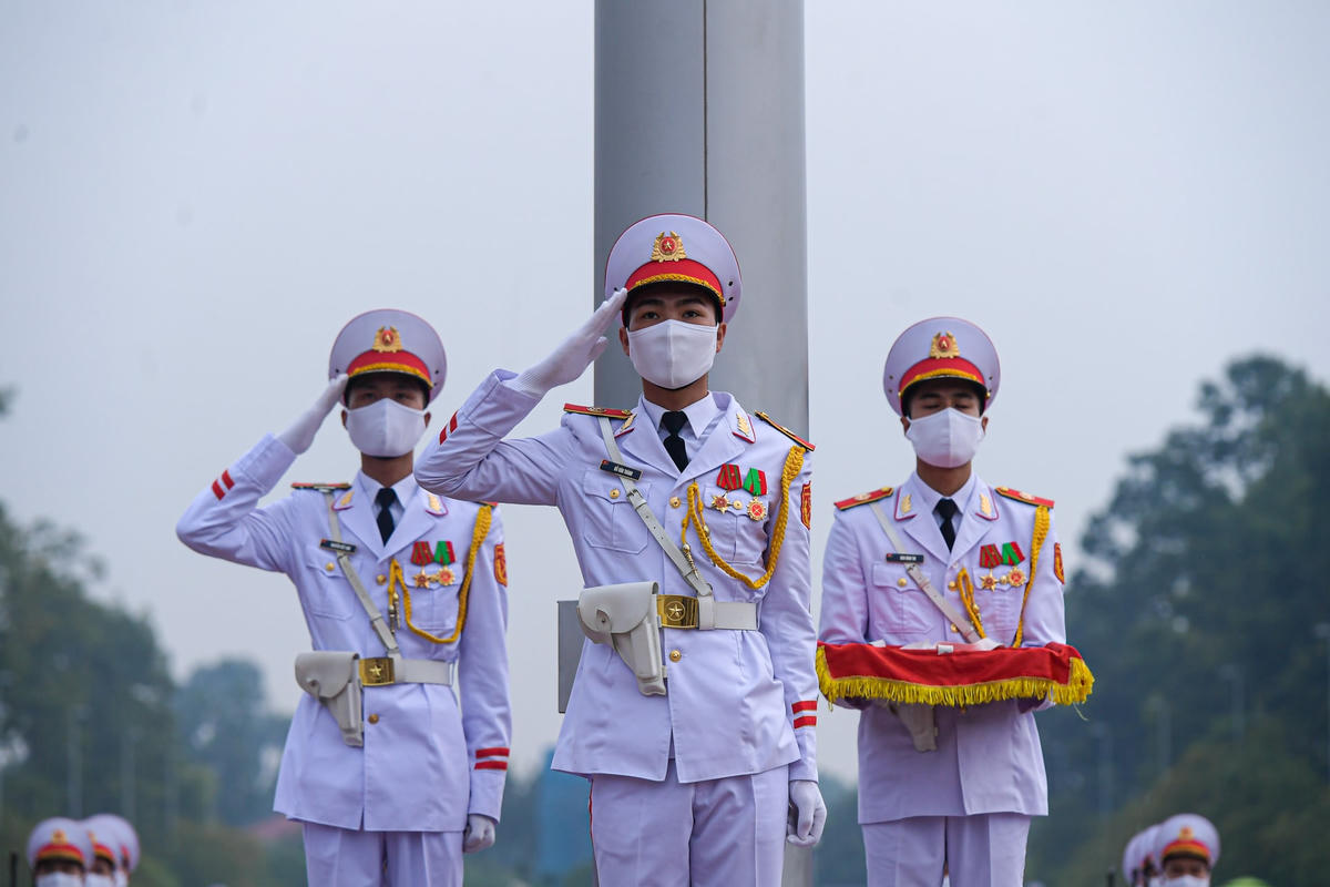 Trang nghiêm Lễ thượng cờ mừng Quốc khánh trên Quảng trường Ba Đình